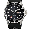 Orient Orient Diving Sports Automatic AA02007B  AA02007B механические мужские часы черный циферблат, браслет каучук — вид спереди