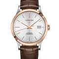 Longines Longines Record Collection L2.821.5.72.2  L28215722 механические мужские часы серебристый циферблат, браслет кожаный — вид спереди