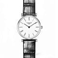 Longines Longines La Grande Classique L4.209.4.11.2  L42094112 кварцевые женские часы белый циферблат, браслет кожаный — вид спереди