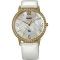 Orient Orient QC0H004W (FQC0H004W)  FQC0H004W  женские часы перламутровый циферблат, браслет кожа + текстиль — вид спереди