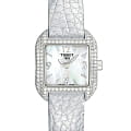 Tissot Tissot T-Lady T02.1.475.82 T Wave T02147582 кварцевые женские часы перламутровый циферблат, браслет кожаный — вид спереди