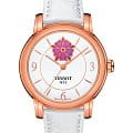Tissot Tissot Lady Heart Flower Powermatic 80 T050.207.37.017.05  T0502073701705 механические женские часы белый циферблат, браслет кожаный — вид спереди