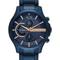 Armani Exchange Armani Exchange Cayde  AX2430  AX2430 кварцевые мужские часы синий циферблат, браслет сталь с ip покрытием — вид спереди