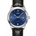 Longines Longines Flagship L4.874.4.96.2  L48744962 механические мужские часы синий циферблат, браслет кожаный — вид спереди