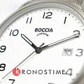 Boccia Titanium Boccia Titanium 3660-01 кварцевые мужские часы часы, крупный план белый циферблат