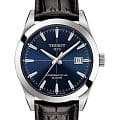 Tissot Tissot Gentleman Powermatic 80 Silicium T127.407.16.041.01 Gentleman T1274071604101 механические мужские часы синий циферблат, браслет кожаный — вид спереди