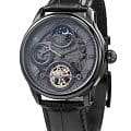 Earnshaw Earnshaw Longitude ES-8063-03  ES-8063-03 механические мужские часы черный циферблат, браслет кожаный — вид спереди