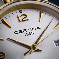 Certina Certina DS Caimano C035.210.55.037.02,  швейцария женские часы на браслете сталь c pvd покрытием боковой вид