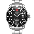 Swiss Military Hanowa Swiss Military Hanowa Sealord SMWGL0006301  SMWGL0006301 механические мужские часы черный циферблат, браслет нержавеющая сталь — вид спереди