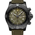 Breitling Breitling Avenger Chronograph 45 Night Mission V13317101L1X1  V13317101L1X1 механические мужские часы  зеленый циферблат, браслет кожаный — вид спереди