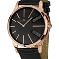 Jacques Lemans Jacques Lemans  1-1813E  1-1813E кварцевые мужские часы черный циферблат, браслет кожаный — вид спереди