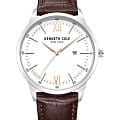 Kenneth Cole Kenneth Cole New York KCWGB0014503  KCWGB0014503 кварцевые мужские часы белый циферблат, браслет кожаный — вид спереди