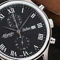 Atlantic Atlantic Seabase 64452.41.68 кварцевые мужские часы часы, крупный план черный циферблат