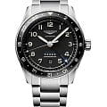 Longines Longines Spirit L3.812.4.53.6  L38124536 механические мужские часы черный циферблат, браслет нержавеющая сталь — вид спереди