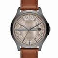Armani Exchange Armani Exchange Hampton  AX2414  AX2414 кварцевые мужские часы бежевый циферблат, браслет кожаный — вид спереди