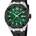 Jaguar Jaguar Diplomatic Quartz J1019/1  J1019/1 кварцевые мужские часы зеленый циферблат, браслет каучук — вид спереди