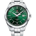 Swiss Military by Chrono Swiss Military by Chrono SMA34085.04  SMA34085.04 механические мужские часы зеленый циферблат, браслет нержавеющая сталь — вид спереди
