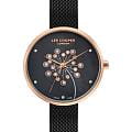 Lee Cooper Lee Cooper LC07601.450  LC07601.450 кварцевые женские часы черный циферблат, браслет суперметалл с ip покрытием — вид спереди