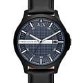 Armani Exchange Armani Exchange Hampton  AX2411  AX2411 кварцевые мужские часы черный циферблат, браслет кожаный — вид спереди