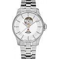 Swiss Military by Chrono Swiss Military by Chrono SMA34050.02  SMA34050.02 механические мужские часы белый циферблат, браслет  — вид спереди