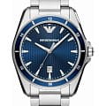 Emporio Armani Emporio Armani AR11100  AR11100 кварцевые мужские часы  синий циферблат, браслет  — вид спереди
