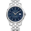 Hamilton Hamilton Jazzmaster Viewmatic Auto H32515145  H32515145 механические мужские часы синий циферблат, браслет нержавеющая сталь — вид спереди
