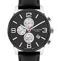 Lee Cooper Lee Cooper LC07713.351  LC07713.351 кварцевые мужские часы черный циферблат, браслет кожаный — вид спереди