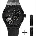 Maurice Lacroix Maurice Lacroix Aikon Master Grand Date Black AI6118-DLB0B-330-2  AI6118-DLB0B-330-2 механические мужские часы черный циферблат, браслет каучук — вид спереди
