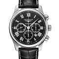 Longines Longines Master Collection L2.859.4.51.8  L28594518 механические мужские часы черный циферблат, браслет кожаный — вид спереди