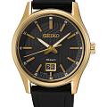 Seiko Seiko Discover More SUR560P1  SUR560P1 кварцевые мужские часы черный циферблат, браслет силикон — вид спереди