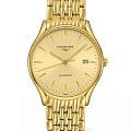 Longines Longines Lyre L4.960.2.32.8  L49602328 механические женские часы золотой циферблат, браслет сталь c pvd покрытием — вид спереди
