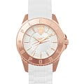 Plein Sport Plein Sport Glam PSKBA0423  PSKBA0423 кварцевые женские часы белый циферблат, браслет силикон — вид спереди