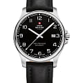 Swiss Military by Chrono Swiss Military by Chrono Сверхточные SM30200.24  SM30200.24 кварцевые мужские часы черный циферблат, браслет кожаный — вид спереди