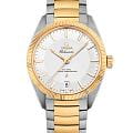 Omega Omega Constellation Globemaster 130.20.39.21.02.001 Globemaster 13020392102001 механические мужские часы  серебристый циферблат, браслет сталь + золото — вид спереди