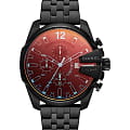 Diesel Diesel Baby Chief DZ4566  DZ4566 кварцевые мужские часы  красный циферблат, браслет сталь с ip покрытием — вид спереди