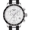Tissot Tissot Quickster Chronograph NBA Brooklyn Nets T095.417.17.037.11 Quickster T0954171703711 кварцевые мужские часы белый циферблат, браслет карбон + полимер — вид спереди