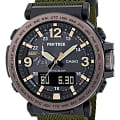 Casio Casio Pro Trek PRG-600YB-3 PRG PRG-600YB-3E кварцевые мужские часы черный циферблат, браслет тканевый — вид спереди