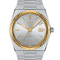 Tissot Tissot PRX Powermatic 80 Steel & 18k Gold T931.407.41.031.01  T9314074103101 механические мужские часы серебристый циферблат, браслет нержавеющая сталь — вид спереди