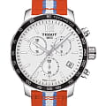 Tissot Tissot Quickster NBA Oklahoma City Thunder T095.417.17.037.14 Quickster T0954171703714 кварцевые мужские часы белый циферблат, браслет тканевый — вид спереди