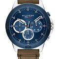 Tommy Hilfiger Tommy Hilfiger Multifunction 1791895  1791895 кварцевые мужские часы синий циферблат, браслет кожаный — вид спереди