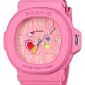 Casio Casio Baby-G BGA-10-4A  BGA-10-4A кварцевые женские часы розовый циферблат, браслет пластик — вид спереди