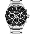 Lee Cooper Lee Cooper LC08175.350  LC08175.350 кварцевые мужские часы черный циферблат, браслет нержавеющая сталь — вид спереди