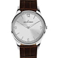 Jacques Lemans Jacques Lemans London 1-2129B  1-2129B кварцевые женские часы серебристый циферблат, браслет кожаный — вид спереди