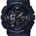 Casio Casio Baby-G BA-135DD-1A  BA-135DD-1AER кварцевые женские часы черный циферблат, браслет пластик — вид спереди