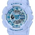 Casio Casio Baby-G BA-110YK-2A  BA-110YK-2A кварцевые женские часы синий циферблат, браслет пластик — вид спереди
