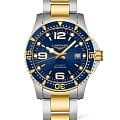 Longines Longines HydroConquest L3.742.3.96.7  L37423967 механические мужские часы синий циферблат, браслет сталь c pvd покрытием — вид спереди