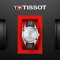 Tissot Tissot Gentleman Powermatic 80 Silicium T127.407.16.031.01 механические мужские часы часы крупный план серебристый циферблата