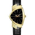 Hamilton Hamilton Ventura Quartz Gold Limited Edition H24311730  H24311730 кварцевые мужские часы  черный циферблат, браслет кожаный — вид спереди