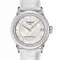 Tissot Tissot T-Classic Luxury Automatic T086.207.16.116.00  T0862071611600  механические женские часы перламутровый циферблат, браслет кожаный — вид спереди