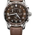 Victorinox Victorinox Chrono Classic XLS 241653  241653 кварцевые мужские часы коричневый циферблат, браслет кожаный — вид спереди